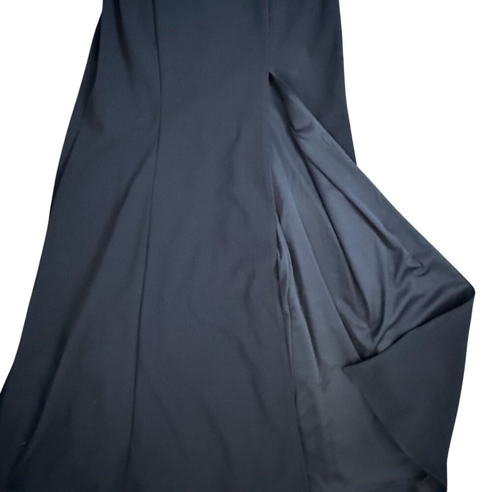 Azazie Women's Stretch-Crepe Black Mermaid Formal Dress Sleeveless Full-Length 1 - Picture 7 of 8